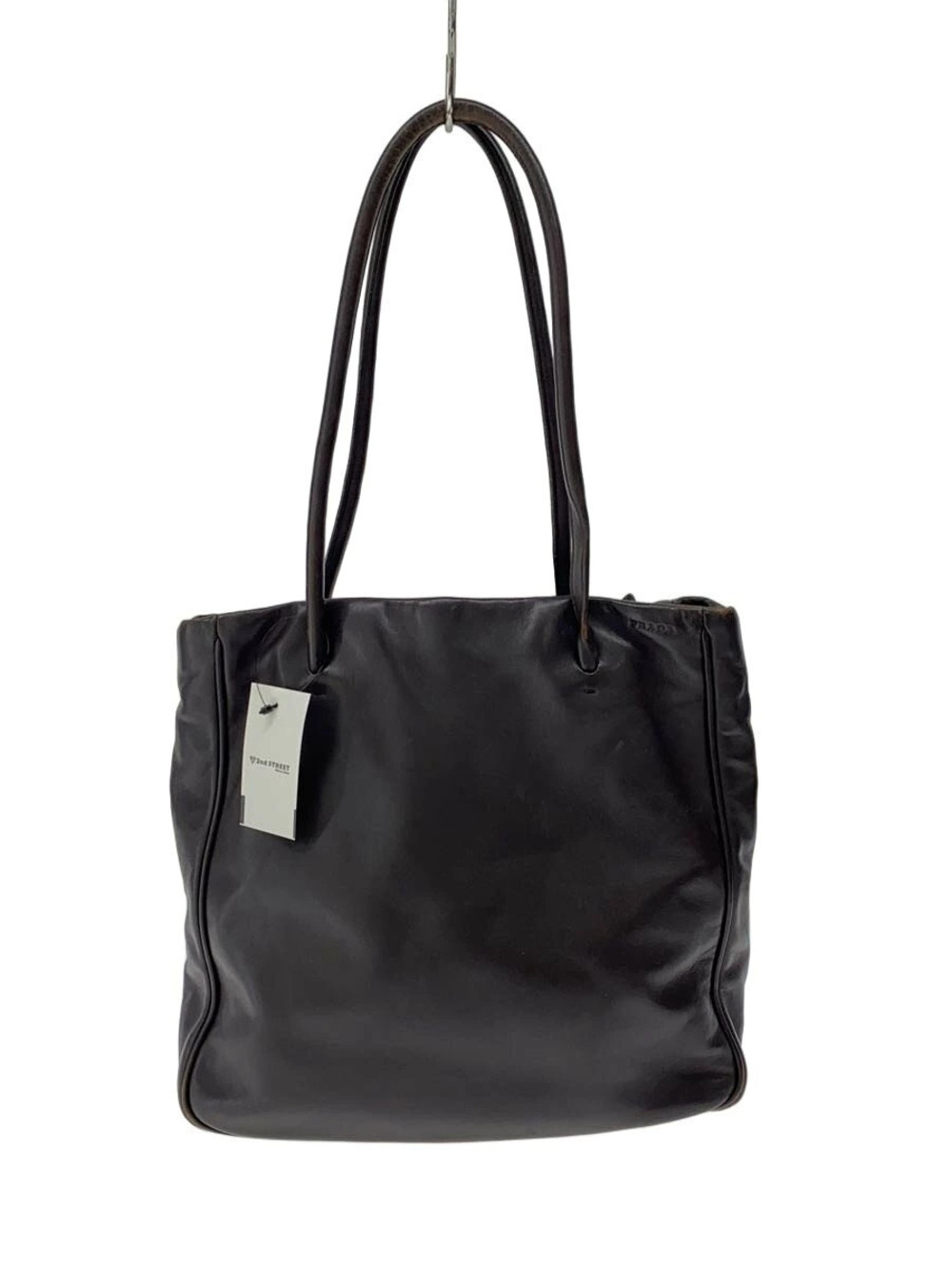 Prada Nappa leather shopping cabas tote black